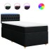 Cama box spring con colchón tela negro 100x200