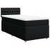 Cama box spring con colchón tela negro 100x200