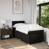 Cama box spring con colchón tela negro 100x200