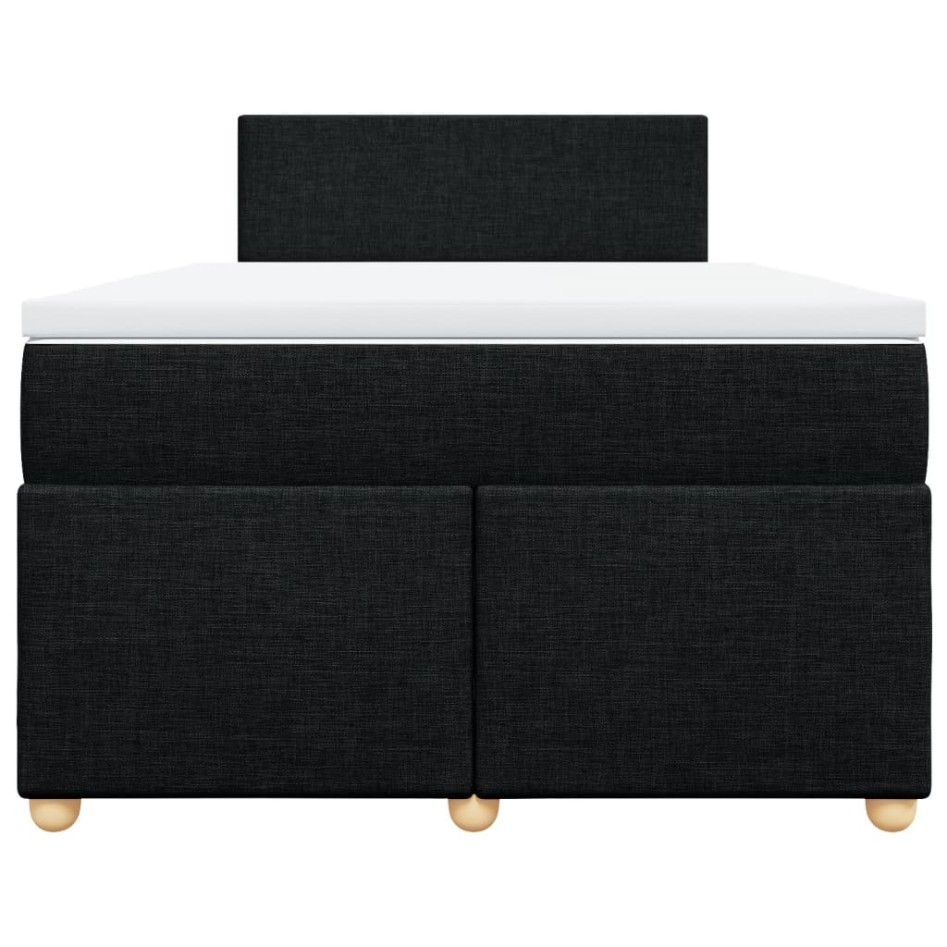 Cama box spring con colchón tela negro 120x190