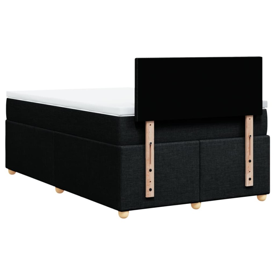 Cama box spring con colchón tela negro 120x190