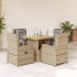 Set comedor de jardín 5 pzas con cojines ratán sintético