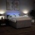 Cama box spring con colchón tela gris taupe 140x190