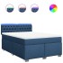 Cama box spring con colchón tela azul 140x190
