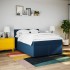 Cama box spring con colchón tela azul 140x190