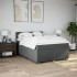 Cama box spring con colchón tela gris oscuro 140x200