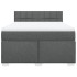 Cama box spring con colchón tela gris oscuro 140x200