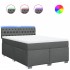 Cama box spring con colchón tela gris oscuro 140x200