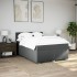 Cama box spring con colchón tela gris oscuro 140x200