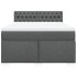 Cama box spring con colchón tela gris oscuro 140x200
