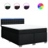 Cama box spring con colchón tela negro 140x200