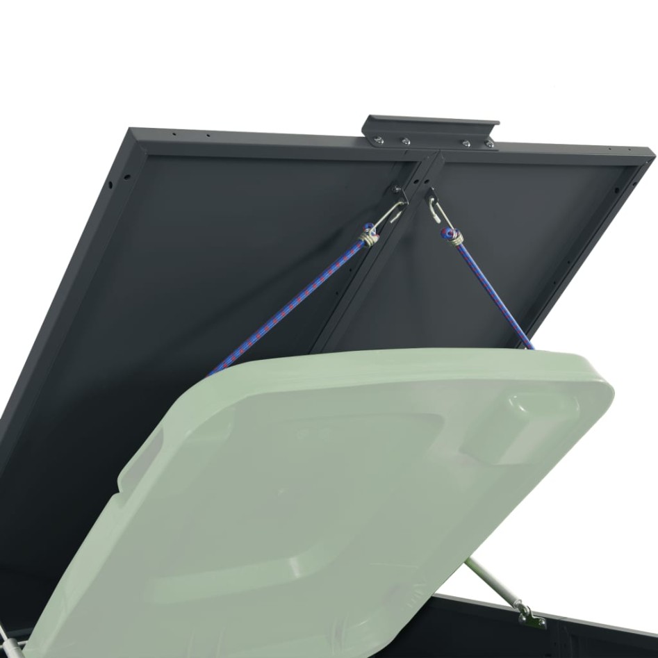 Cobertizo para 2 cubos de basura acero antracita 138x79x117