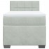 Cama box spring con colchón terciopelo gris claro 90x190