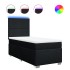 Cama box spring con colchón tela negro 90x190