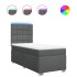 Cama box spring con colchón tela gris oscuro 90x190