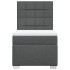 Cama box spring con colchón tela gris oscuro 90x190