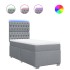 Cama box spring con colchón tela gris claro 90x200