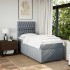 Cama box spring con colchón tela gris claro 90x200