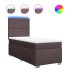 Cama box spring con colchón tela marrón oscuro 90x200
