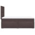 Cama box spring con colchón tela marrón oscuro 90x200