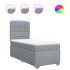 Cama box spring con colchón tela gris claro 90x200