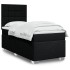 Cama box spring con colchón tela negro 90x200