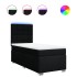 Cama box spring con colchón tela negro 90x200