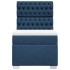 Cama box spring con colchón tela azul 90x200