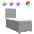 Cama box spring con colchón tela gris claro 100x200