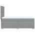 Cama box spring con colchón tela gris claro 100x200
