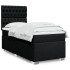 Cama box spring con colchón tela negro 100x200