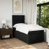 Cama box spring con colchón tela negro 100x200