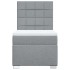 Cama box spring con colchón tela gris claro 100x200