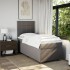 Cama box spring con colchón tela gris taupe 100x200