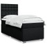 Cama box spring con colchón tela negro 100x200