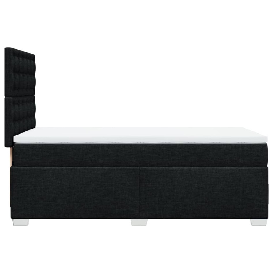 Cama box spring con colchón tela negro 100x200