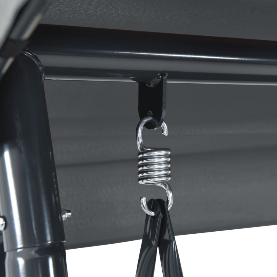 Banco columpio de jardín con toldo acero arena gris