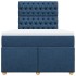 Cama box spring con colchón tela azul 120x190
