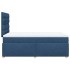 Cama box spring con colchón tela azul 120x190