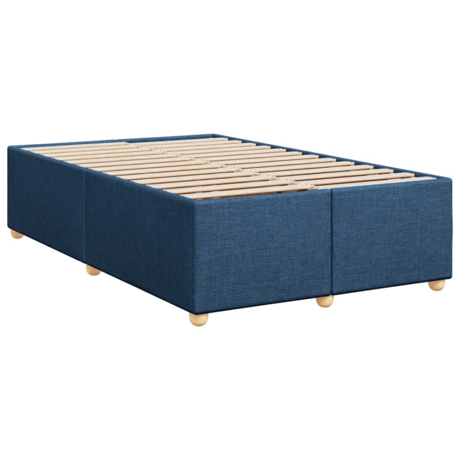 Cama box spring con colchón tela azul 120x190
