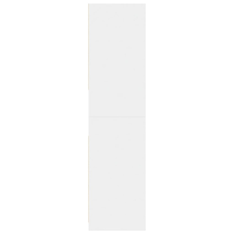 Armario de madera de ingeniería blanco 80x50x200