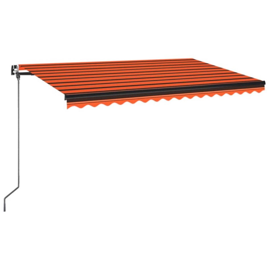 Toldo retráctil manual con luz LED 400x350 cm naranja y