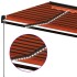 Toldo retráctil manual con luz LED 400x350 cm naranja y
