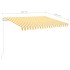 Toldo automático LED sensor de viento amarillo y blanco 3x2,5