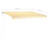 Toldo manual retráctil con postes amarillo y blanco 4,5x3