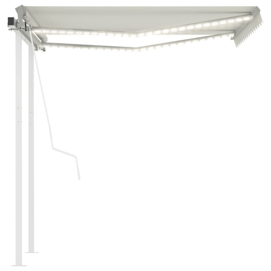 Toldo automático LED sensor de viento crema 3,5x2,5