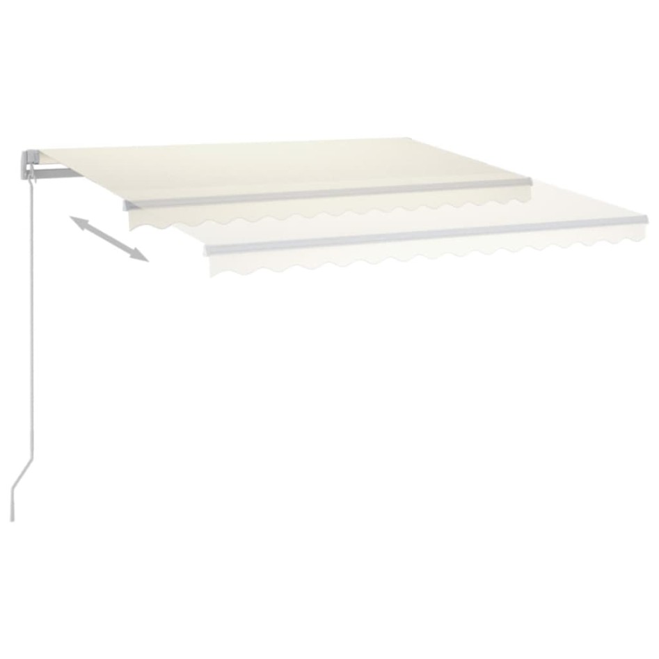 Toldo automático LED sensor de viento crema 3,5x2,5