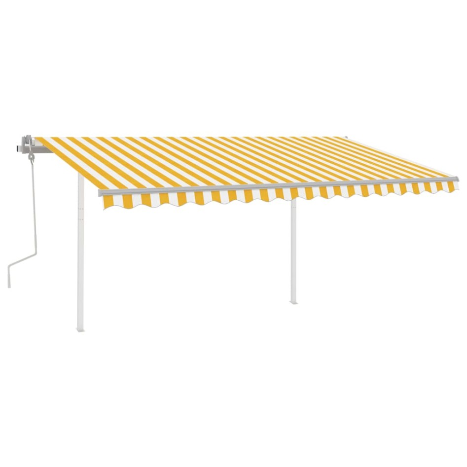 Toldo manual retráctil con LED amarillo y blanco 4,5x3,5