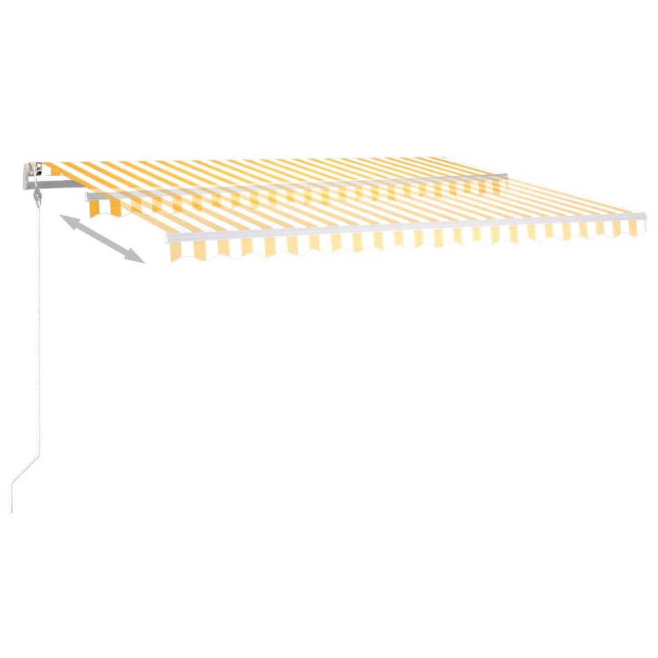 Toldo manual retráctil con LED amarillo y blanco 4,5x3,5