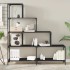 Librería con 4 peldaños madera ingeniería negro 139x33,5x149